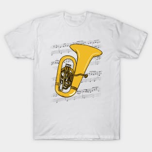 Tuba Player Tubaist Brass Musician (Colour) T-Shirt